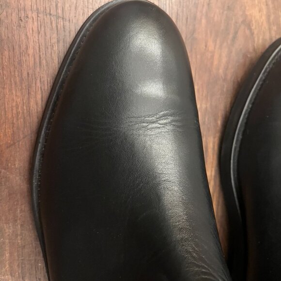 Massimo Dutti Mens Black Leather Stretch Ankle Boot EU 40